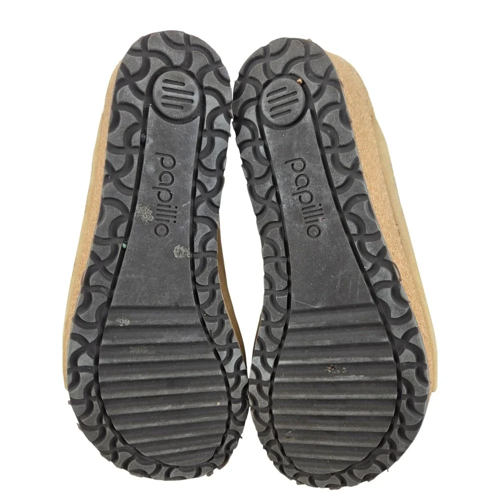 Papillio by Birkenstock Namica Suede Wedge Sandals Taupe Rivet EU 37 US 6 6.5